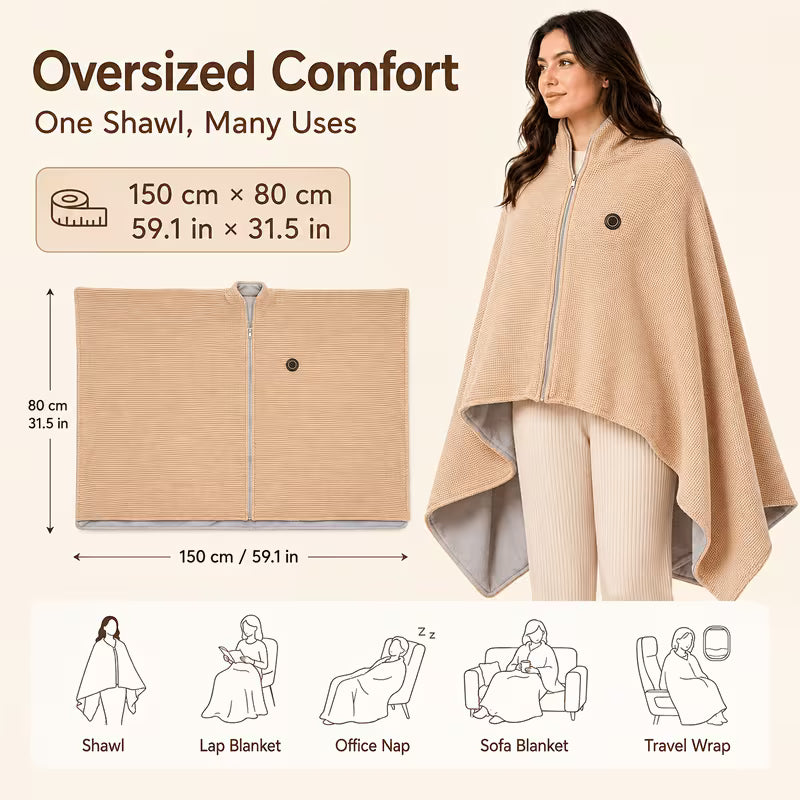 🔥Last Day 50% OFF✨Wearable Heated Blanket Shawl | Portable USB-Powered Warmth for Home, Work & Outdoors