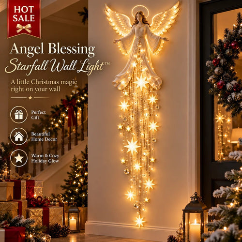 🔥Last Day 49% OFF🔥Angel Blessing Starfall Wall LightTM – Heavenly Christmas Wall Decor