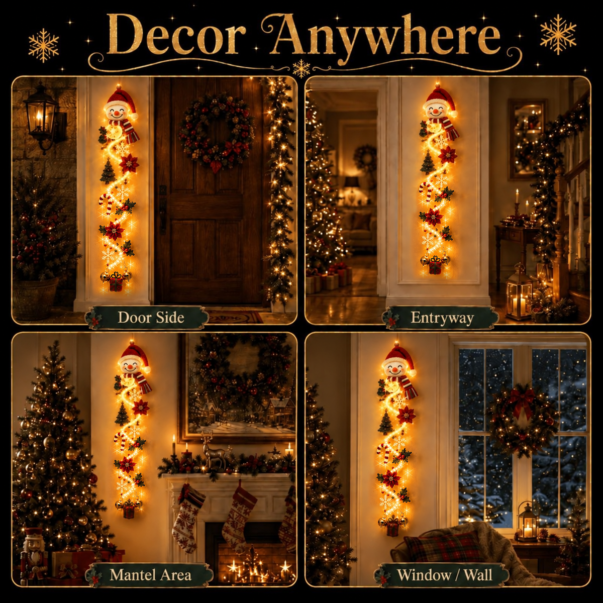 Glowing Christmas Door Hanger | 6 Festive Light Designs