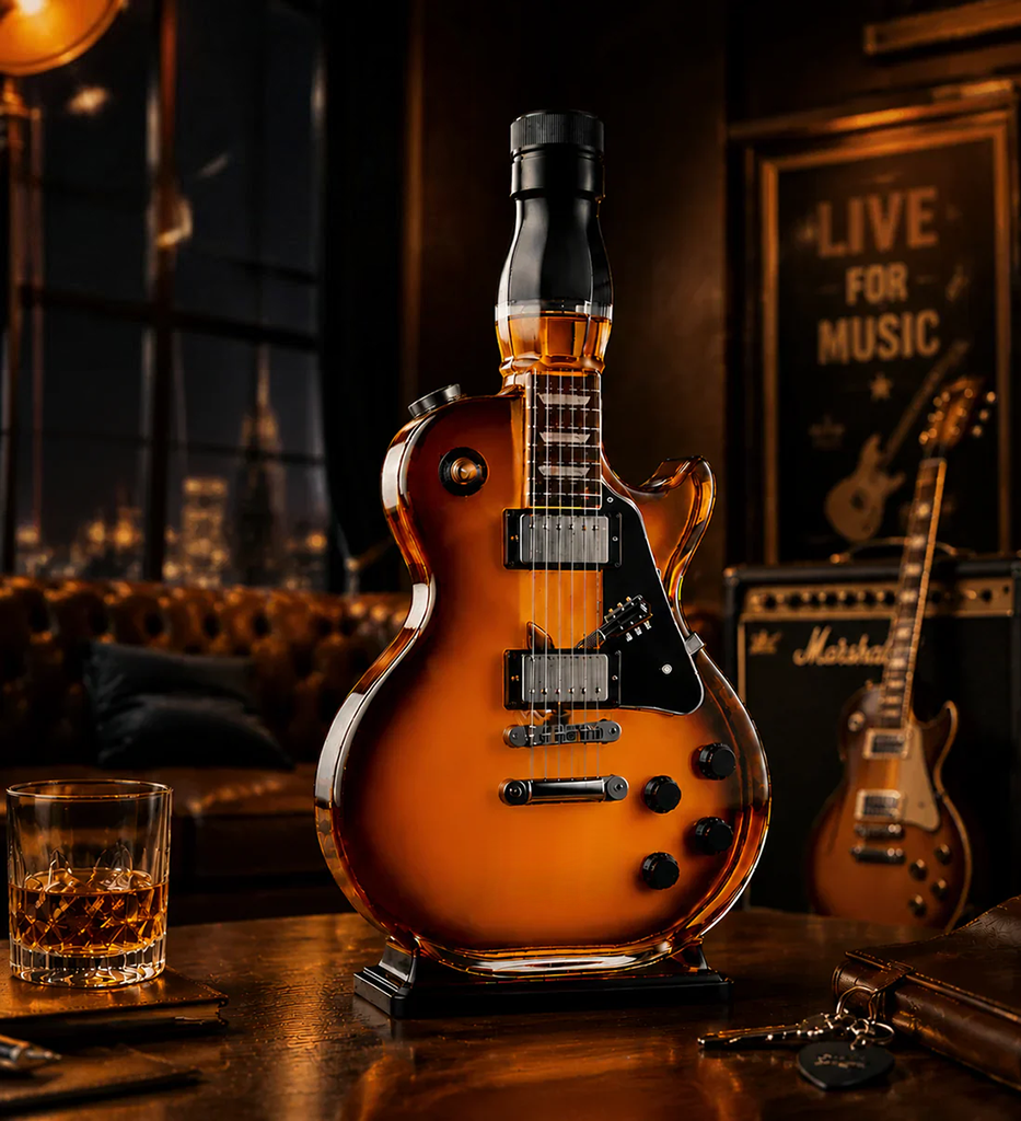 Rock-and-roll retro sunset-colored guitar figurine bottle, enjoy a 49% discount!