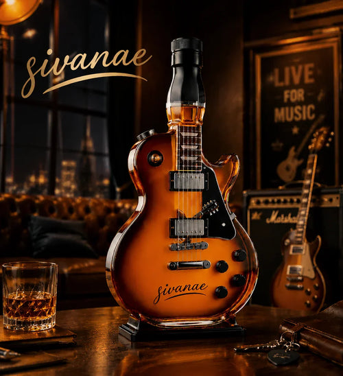 Rock-and-roll retro sunset-colored guitar figurine bottle, enjoy a 49% discount!