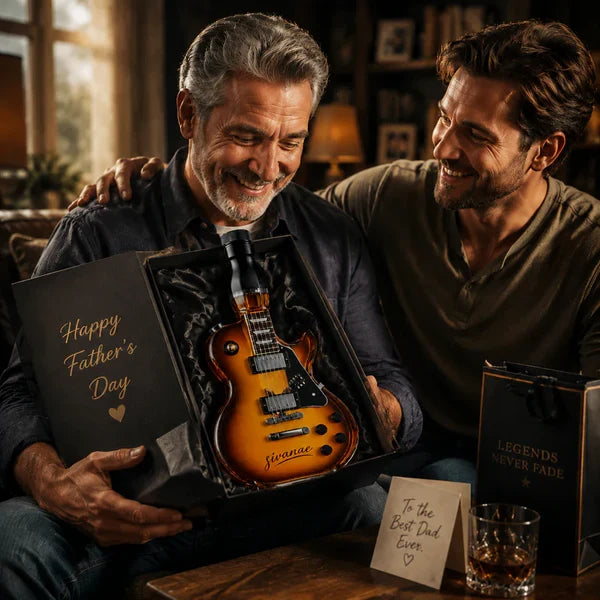 Rock-and-roll retro sunset-colored guitar figurine bottle, enjoy a 49% discount!