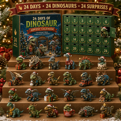 🦖🎅🎄24 Days of Dinosaur Christmas Advent Calendar – 24 Collectible Dino Figurines & Holiday Surprises